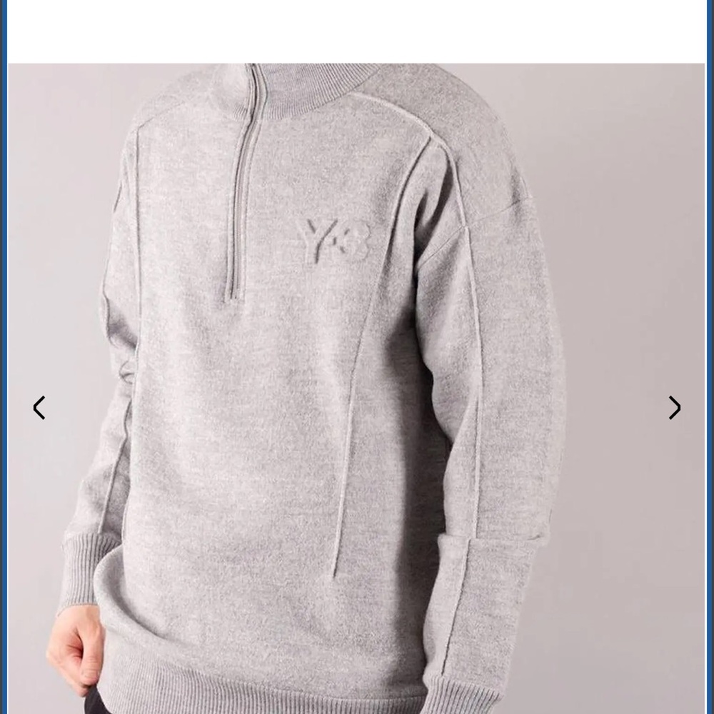 adidas Y-3 Gray Full-Zip Sweatshirt - Picture 5 of 7